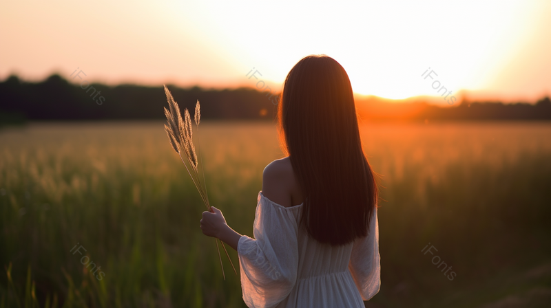 落日唯美人物夕阳下的女性风景背景,高清,摄影图,摄影图片,图片大全,摄影图免费下载
